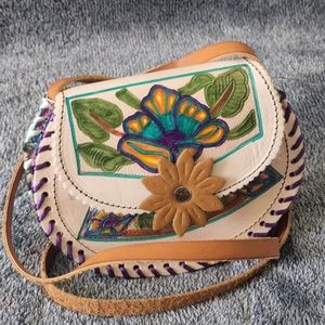 Girls leather Purse - Scarlett Purse - Girls Tooled Purse - Kids Leather Bag